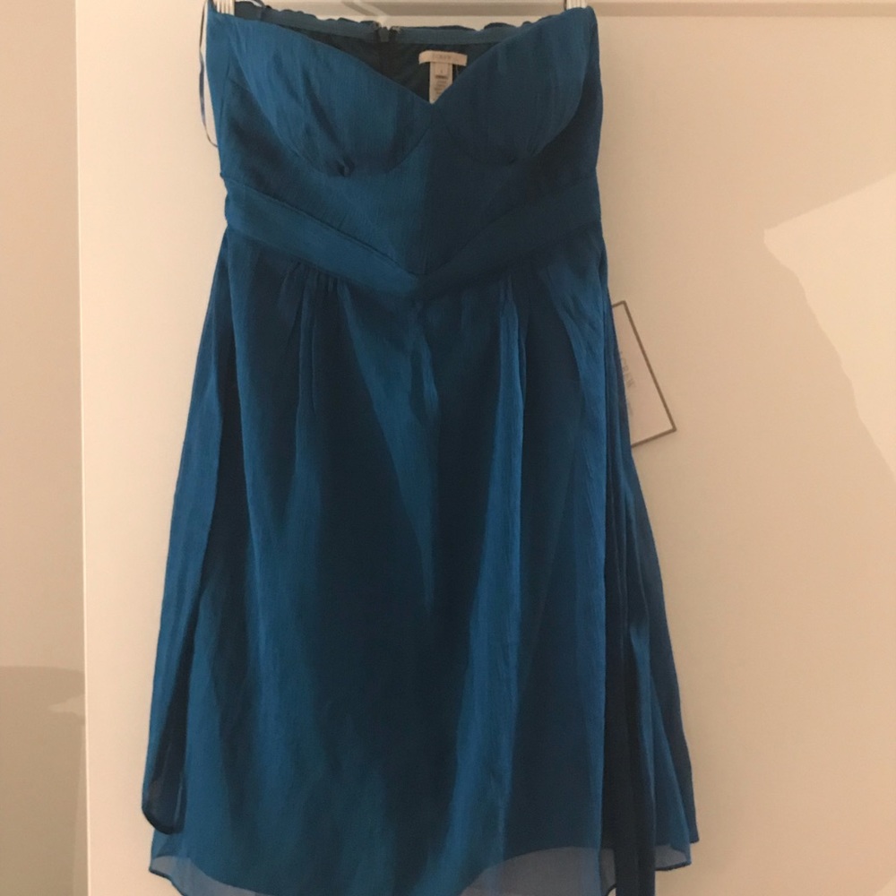 J. Crew Cyndee Silk Chiffon Dress in Matisse Blue